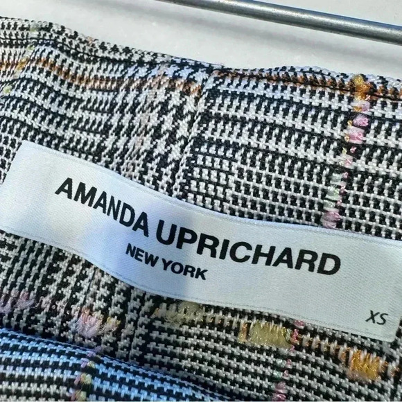 Amanda Uprichard Tessi Pants Brown Multi Plaid Tweed Paper Bag Tie Belt Waist XS - Picture 4 of 10